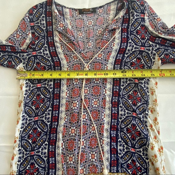 Renee C Stitch Fix Small Navy Blue Tassel Blouse - Picture 6 of 8